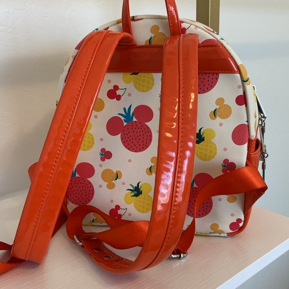 Loungefly Disney Fruit Pattern Backpack - Red, Yellow, Orange - Picture 3 of 8